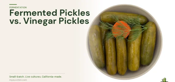 MyZucchini fresh onions — fermented pickles vs vinegar pickles comparison